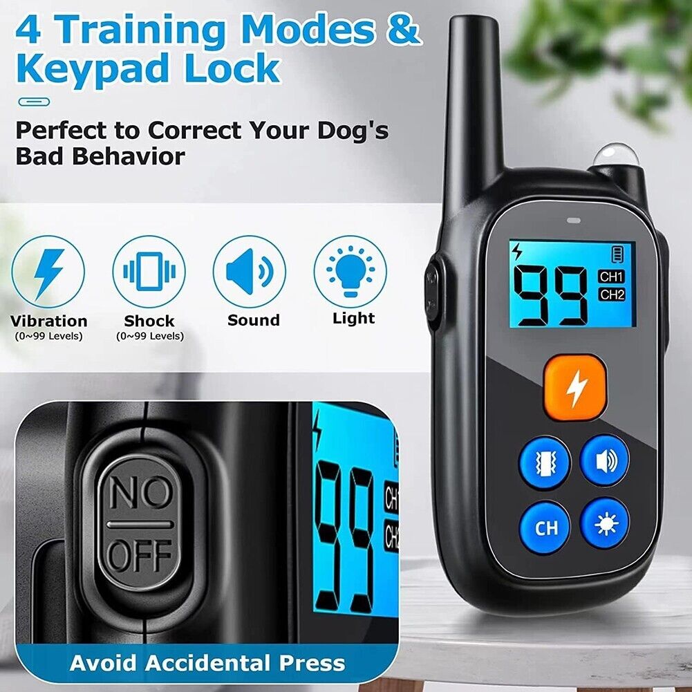 Anti-bark Electric Shock Pet Dog Training E-halsband Lydnadsfjärrkontroll