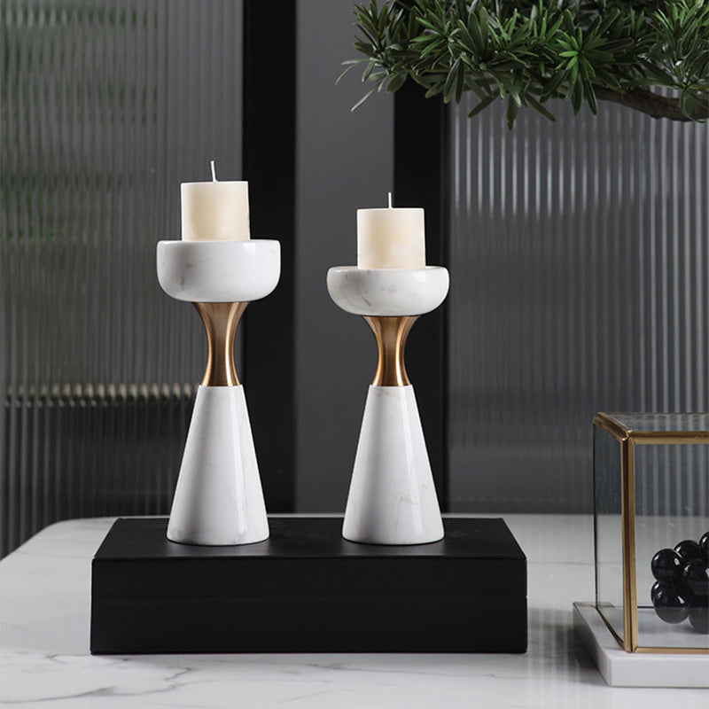 Modern White Marble Candle Holder/decor