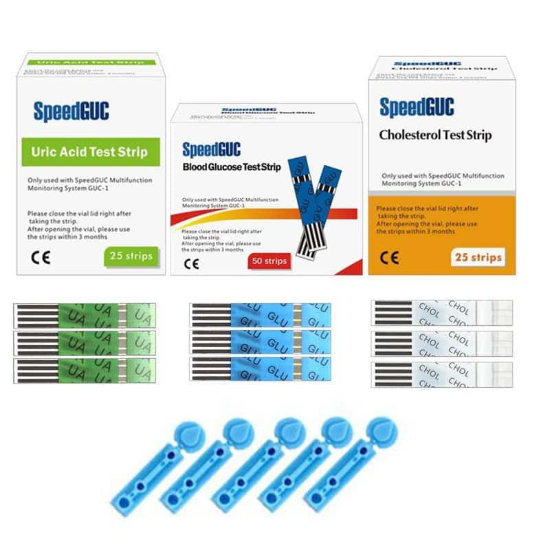 20 tiras de prueba de colesterol + 20 lancetas