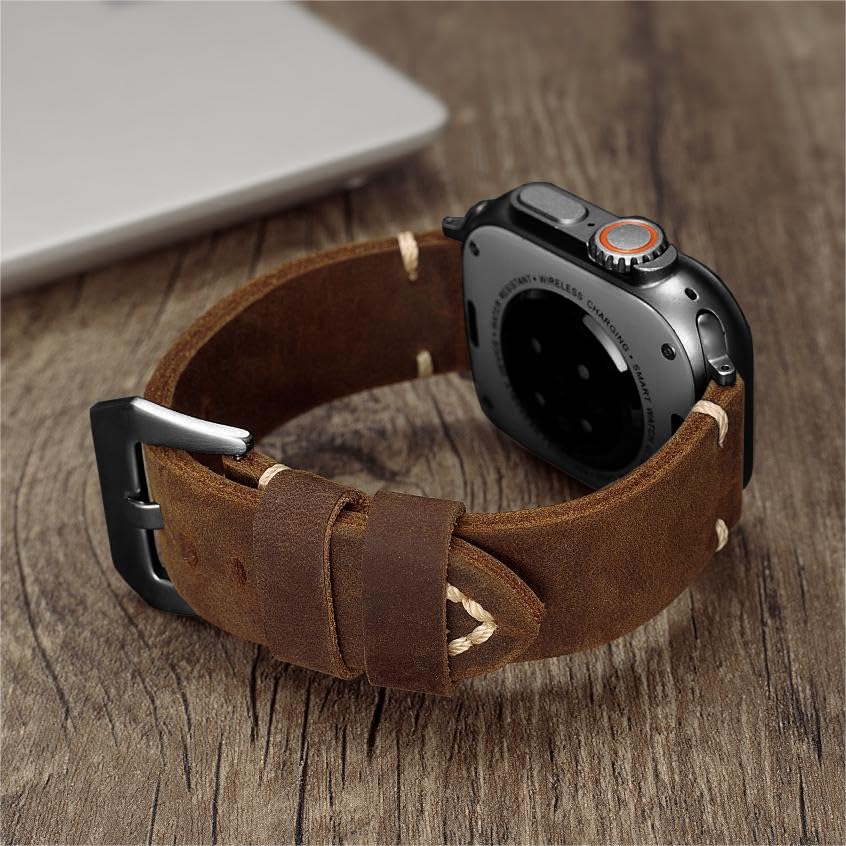 Bracelet en cuir vintage pour Apple Watch