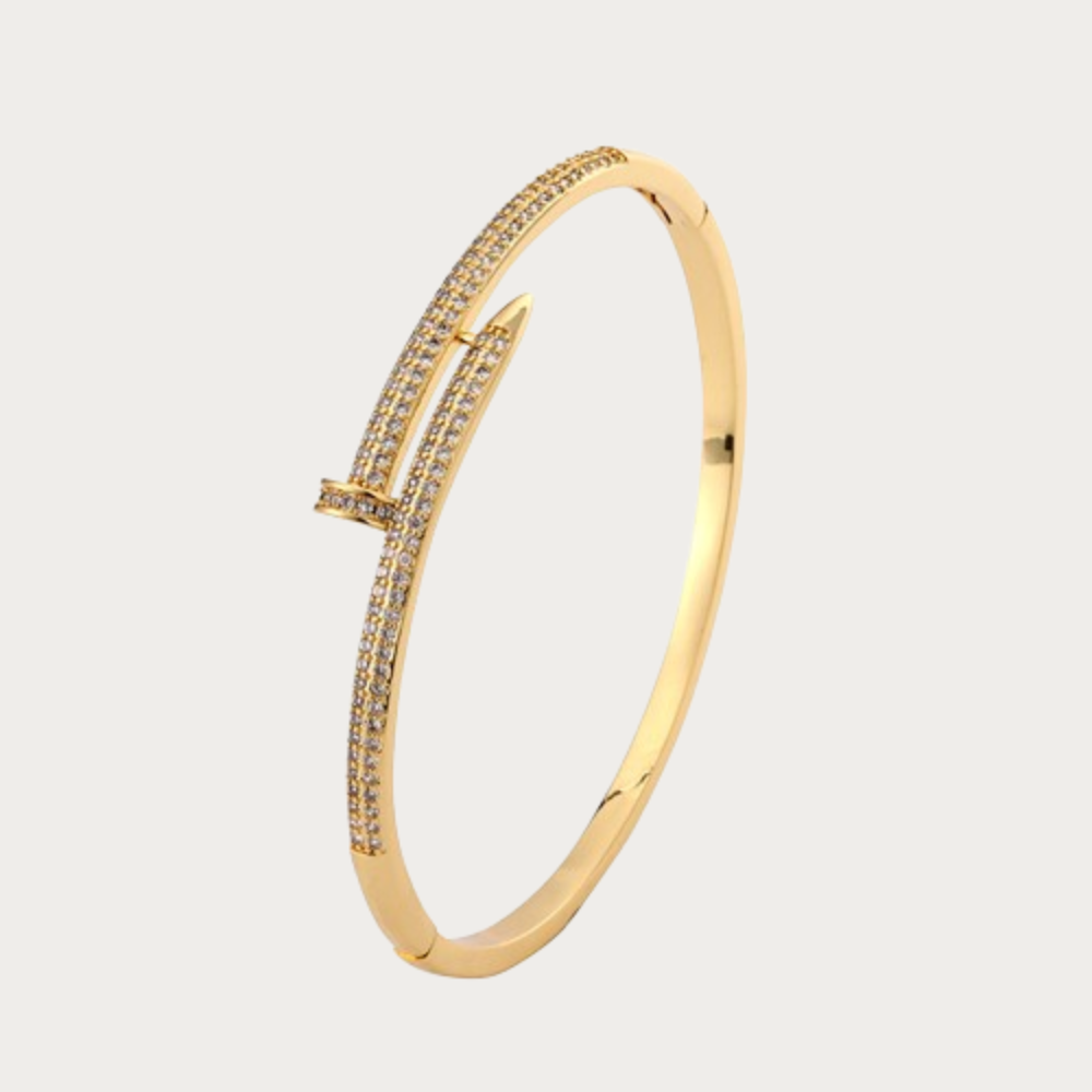 Gouden 4mm Iced Nail Bangle Armband