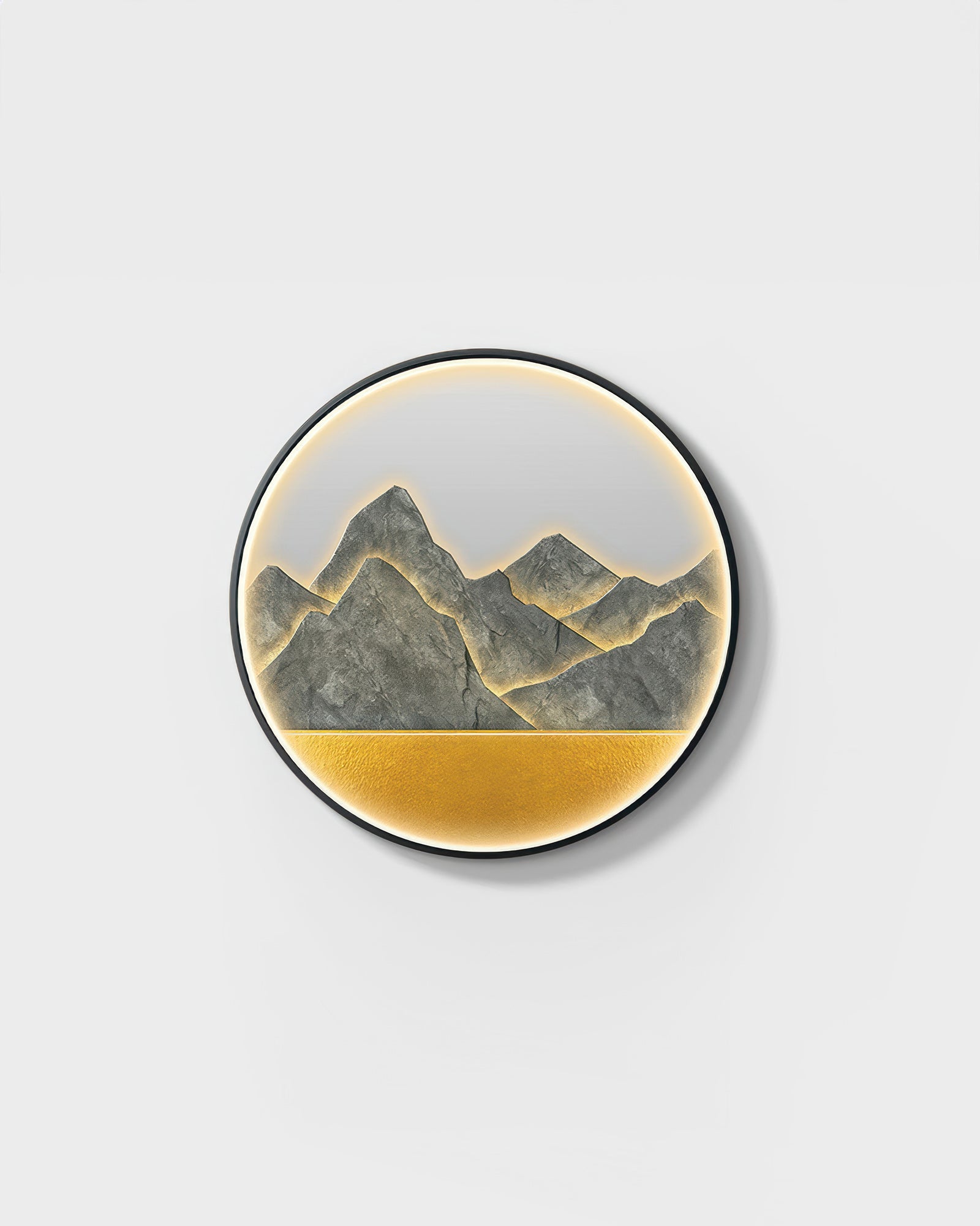 Modern Luxe Mountain Refuge Silhouette Circle Decor