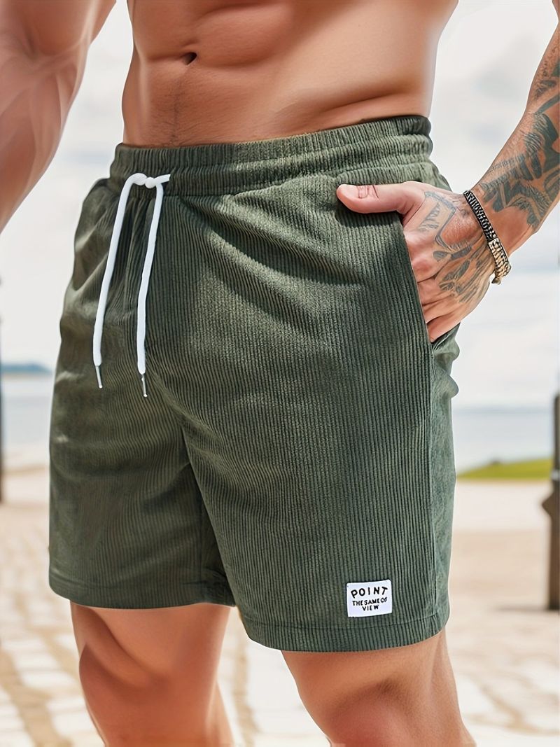 MaxWear - Casual men's corduroy shorts with drawstring