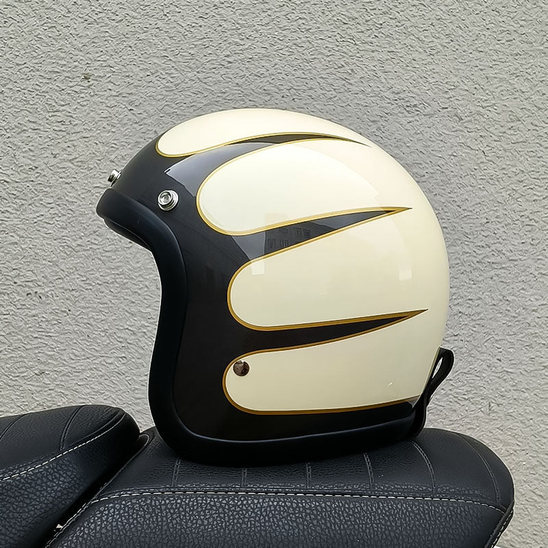 Vintage-Motorradhelm mit niedrigem Profil – DOT- und ECE-Zulassung