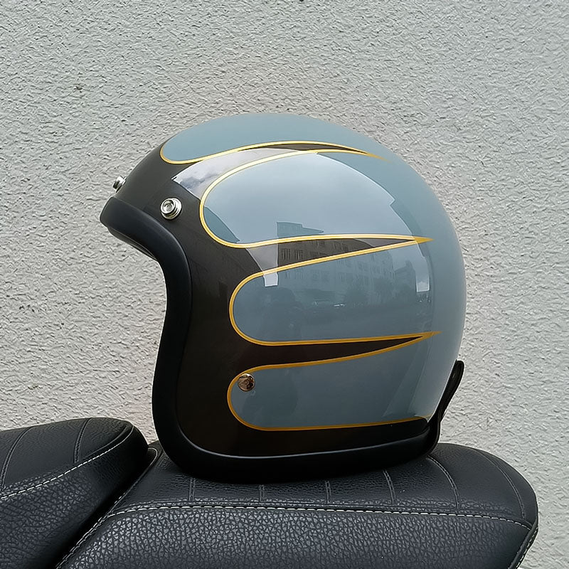 Vintage-Motorradhelm mit niedrigem Profil – DOT- und ECE-Zulassung