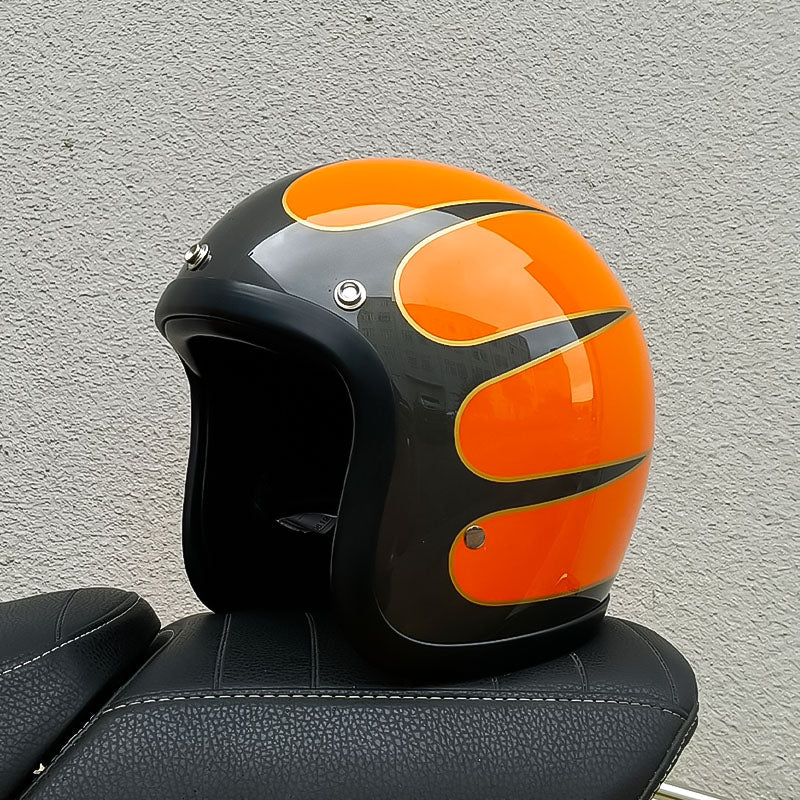 Vintage-Motorradhelm mit niedrigem Profil – DOT- und ECE-Zulassung