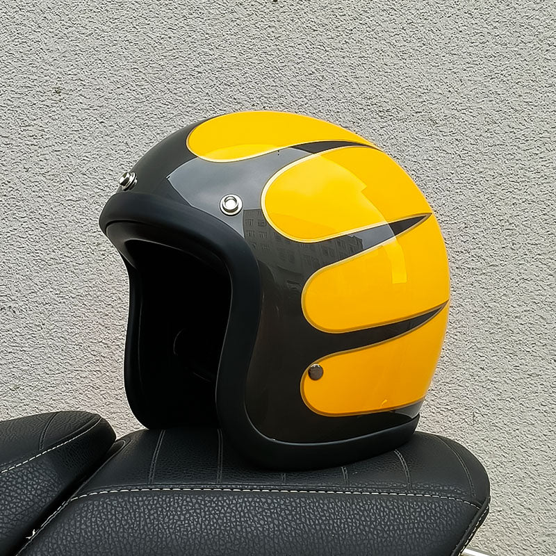 Vintage-Motorradhelm mit niedrigem Profil – DOT- und ECE-Zulassung