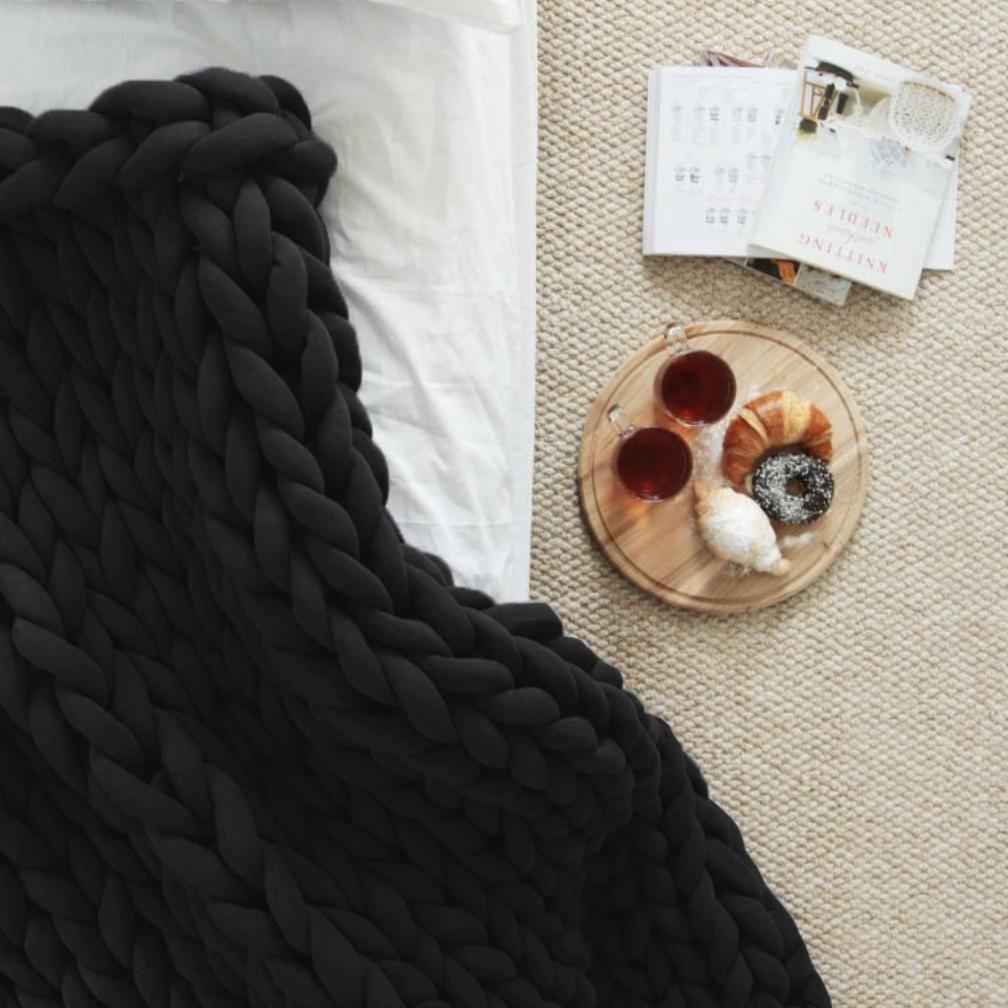 Hygge Chunky Knit Throw Filt