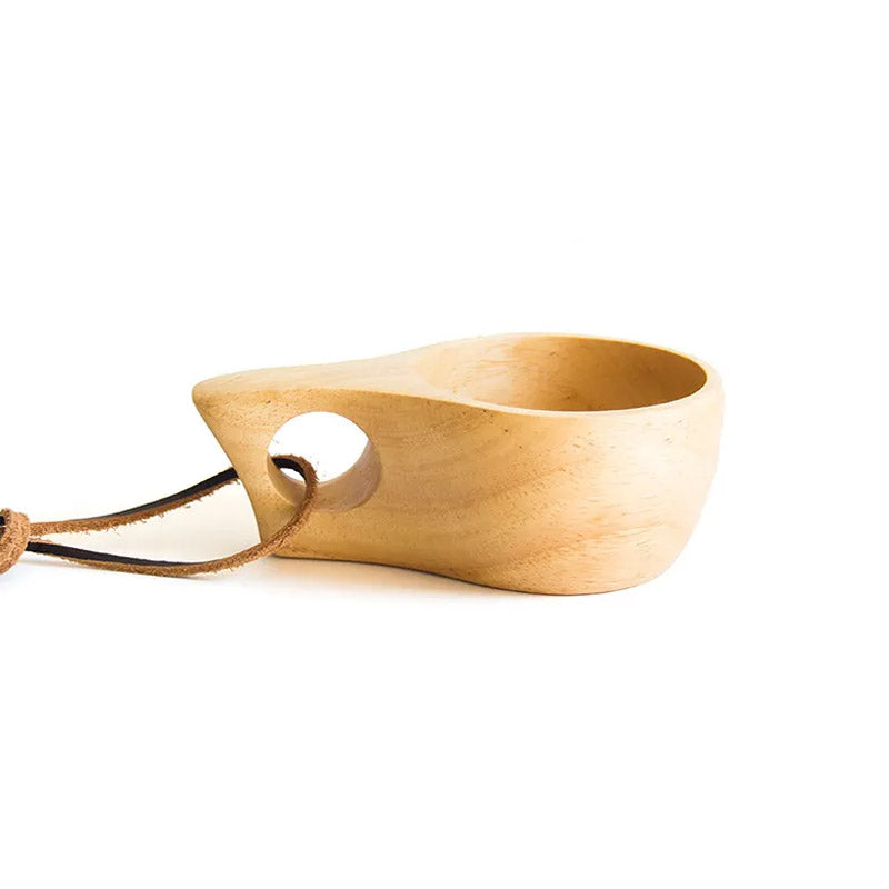 Tasse classique en bois d'hévéa