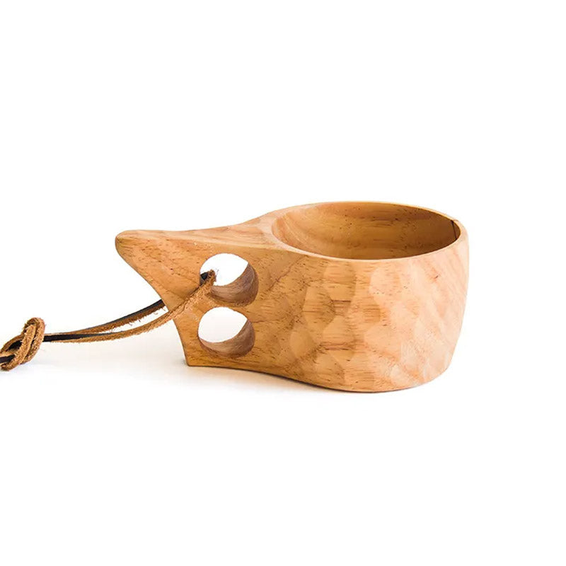 Tasse classique en bois d'hévéa