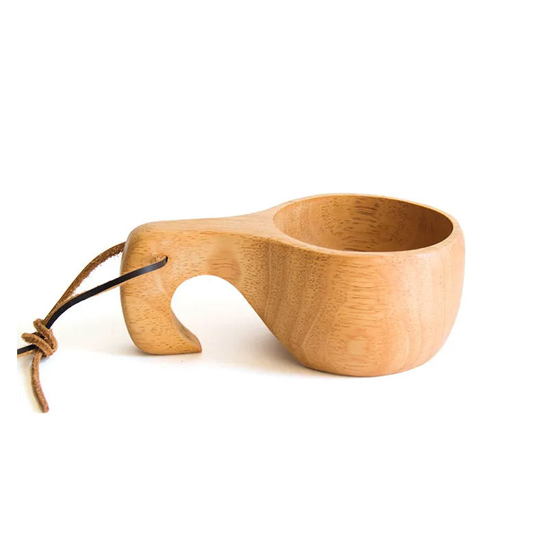 Tasse classique en bois d'hévéa