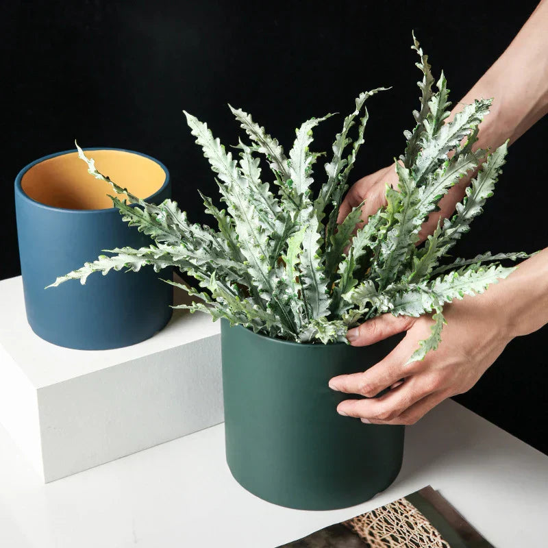 VividSphere – Luxury Round Ceramic Flower Pot with Hand-Glazed Elegance