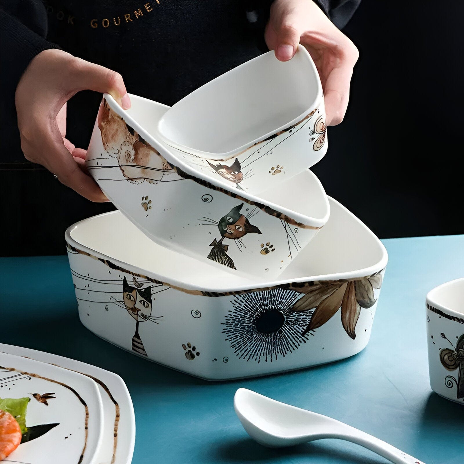 Cartoon Cat Ceramic Tableware