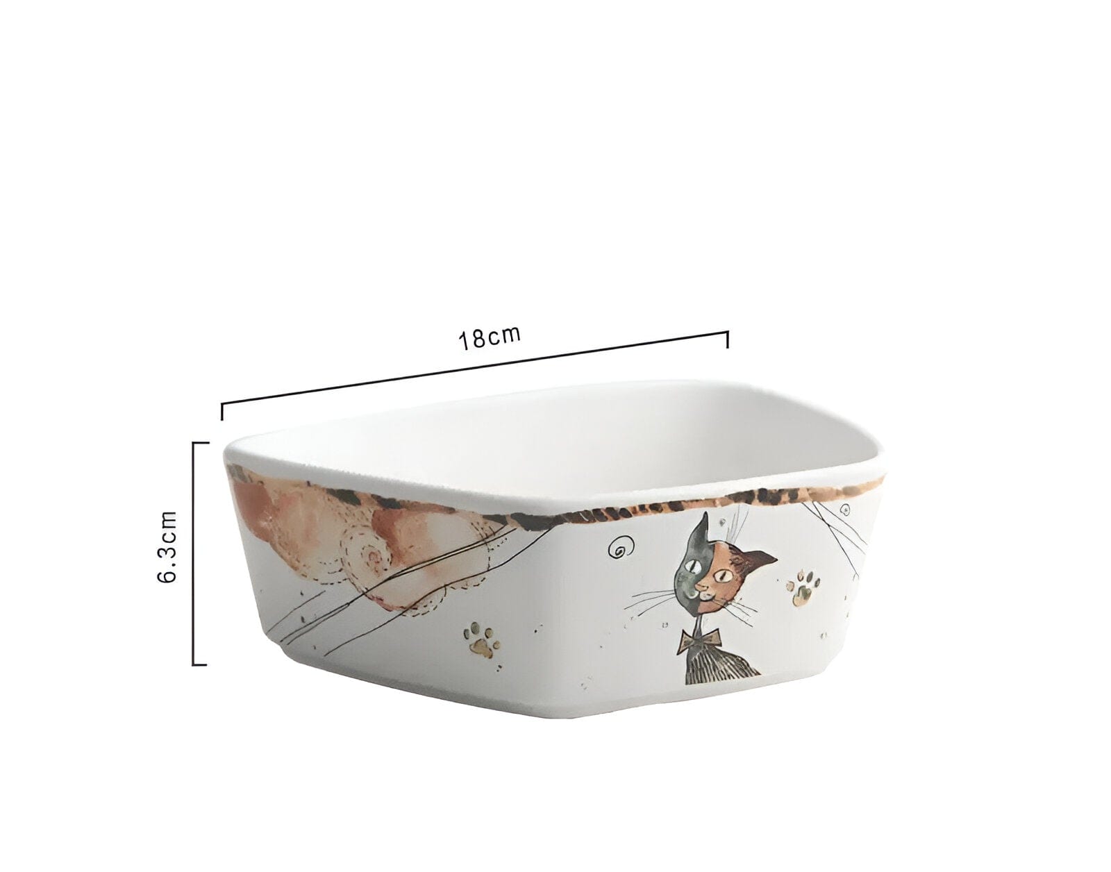 Stoviglie in ceramica a forma di gatto dei cartoni animati