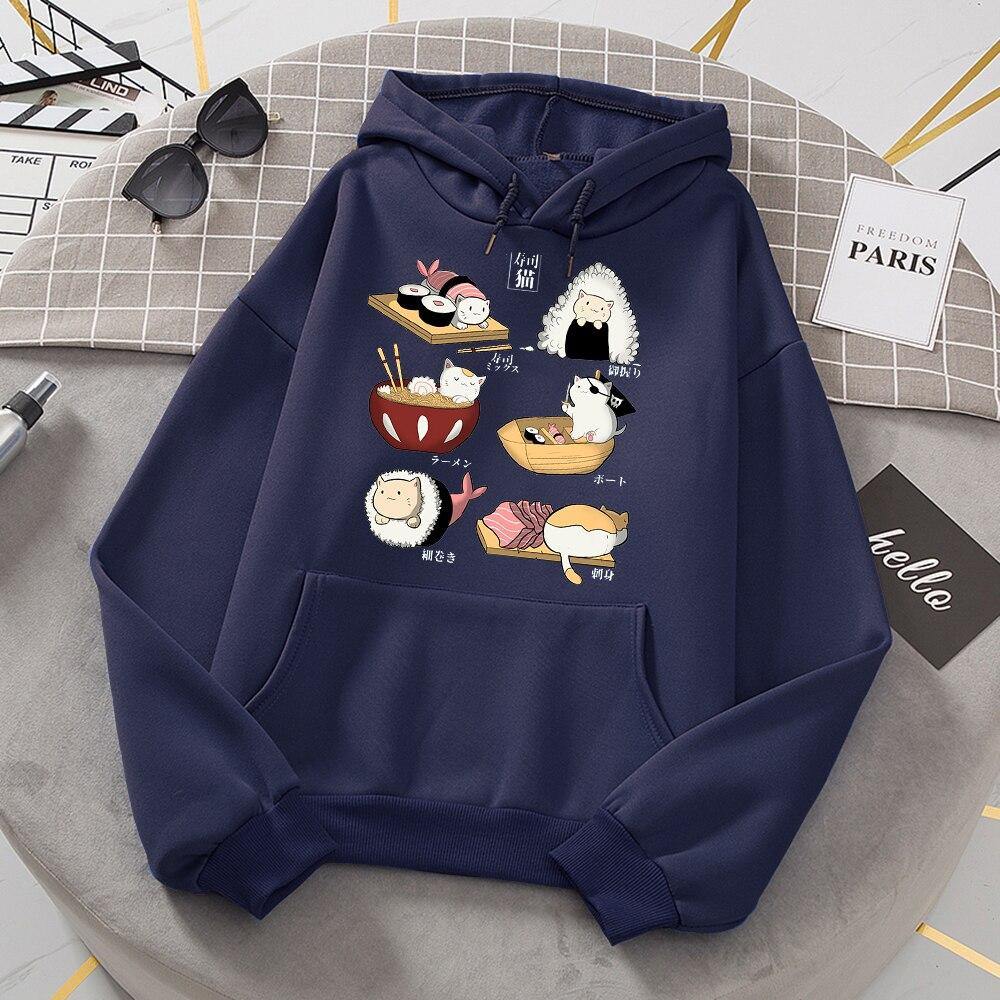 Sudadera con capucha de gato sushi