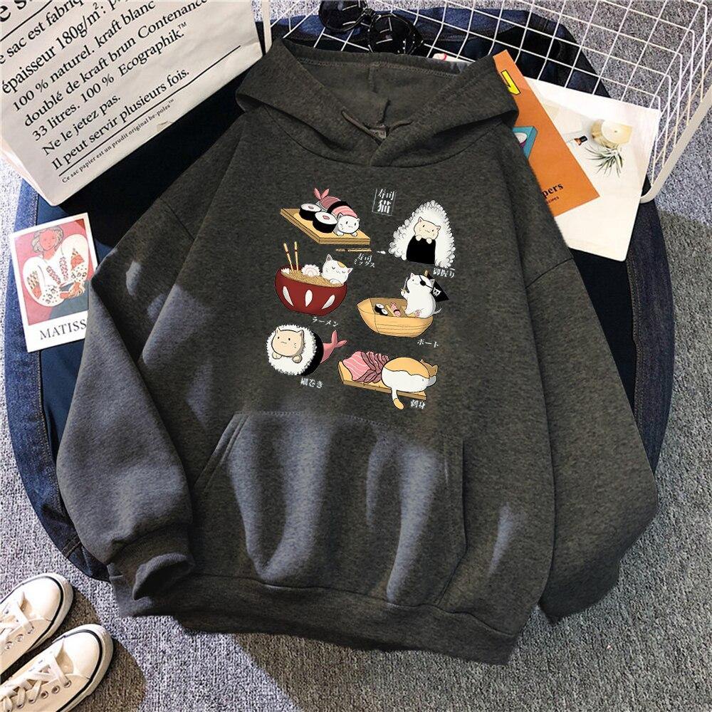 Sudadera con capucha de gato sushi