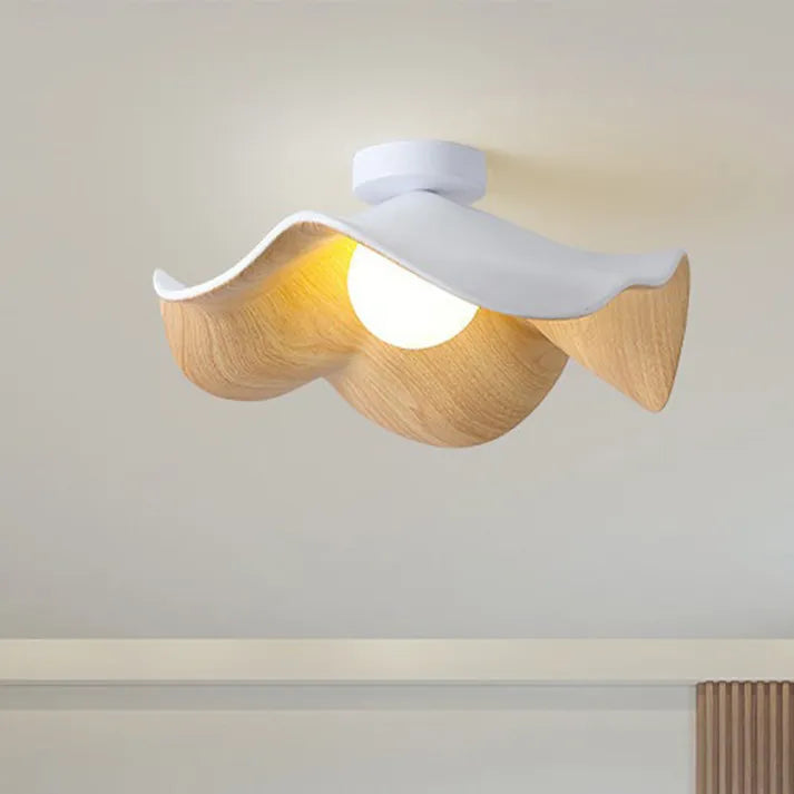 Nordic – Lampe de plafond Lotus en bois et résine