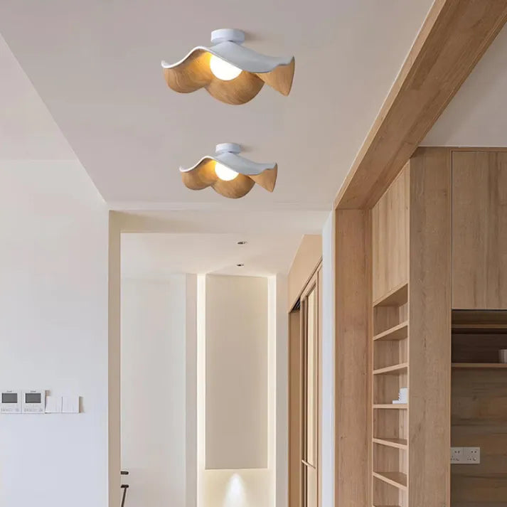 Nordic – Lampe de plafond Lotus en bois et résine