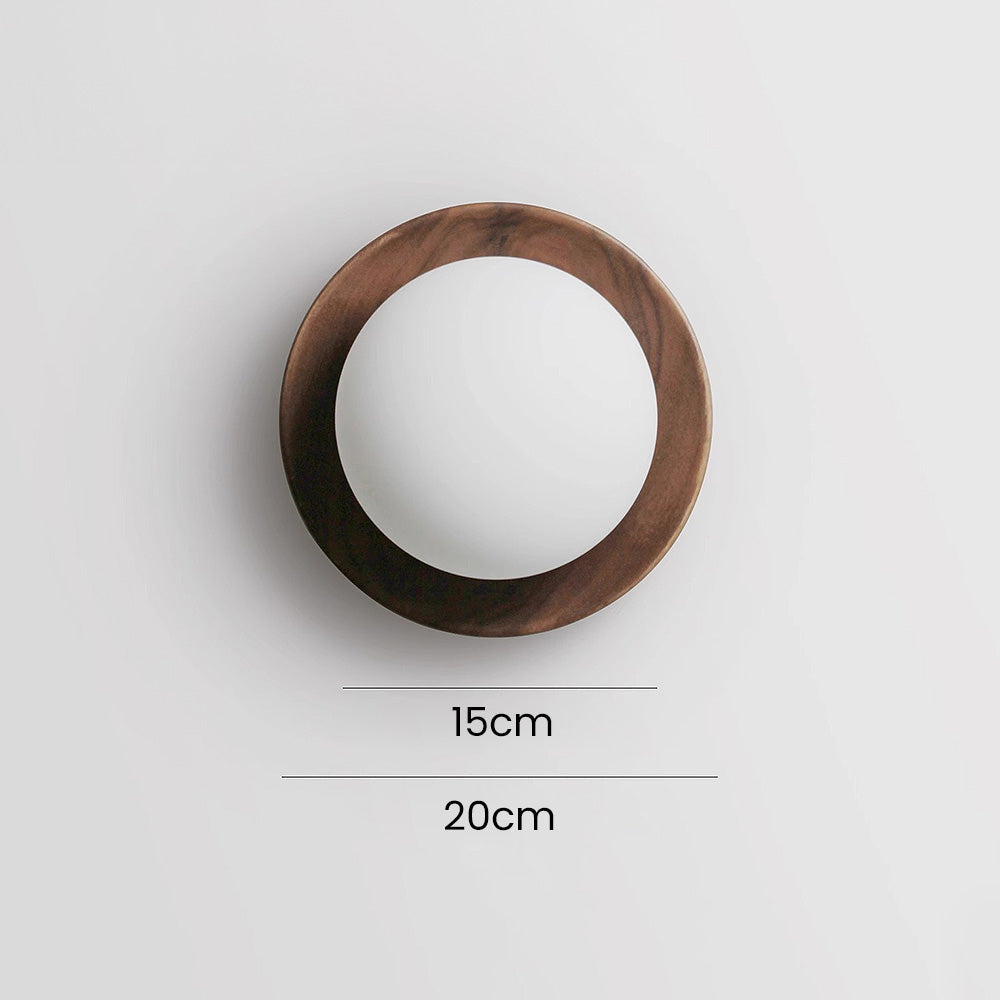 Natural Wood White Simple Wall Light