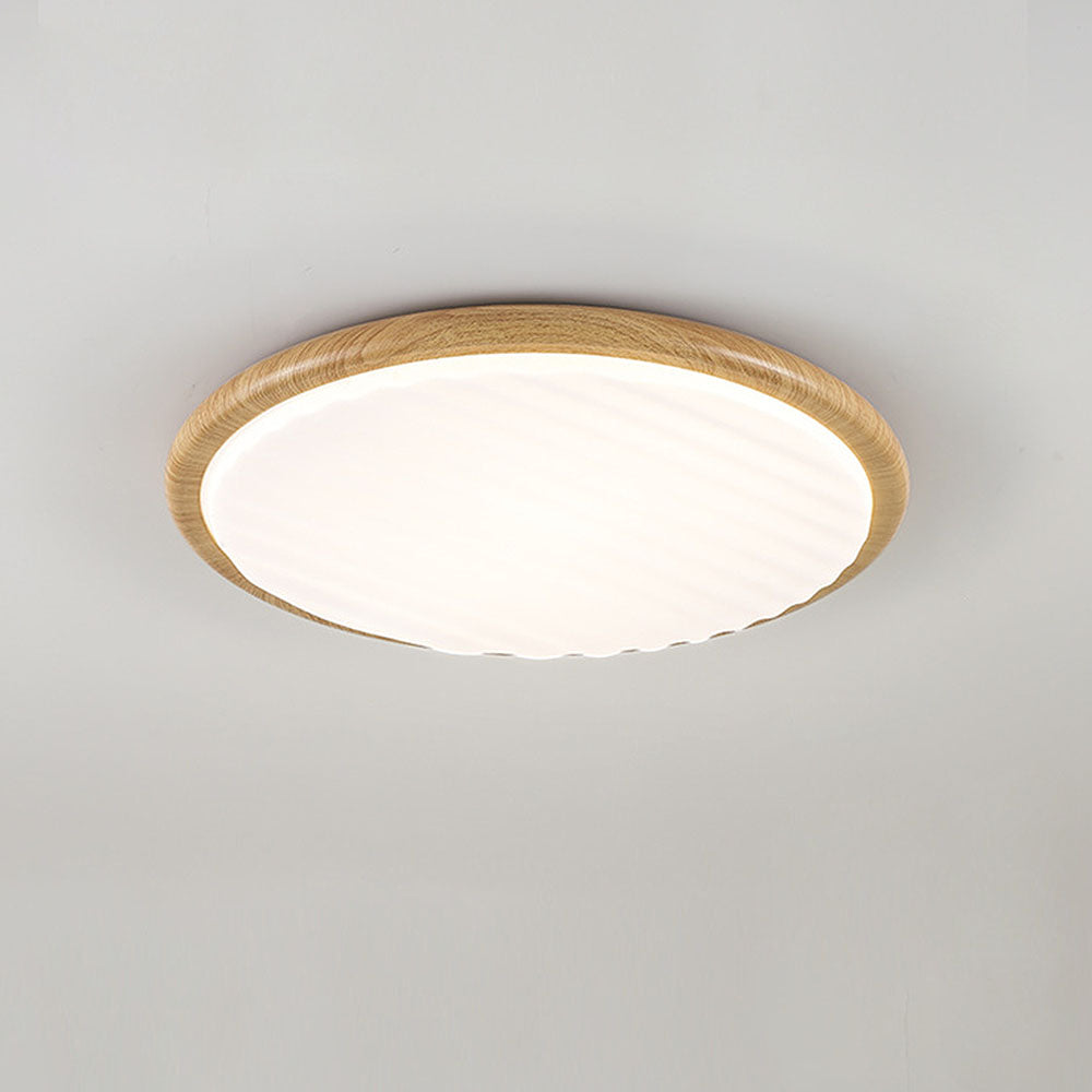 Round Wooden LED Bedroom Ceiling Light