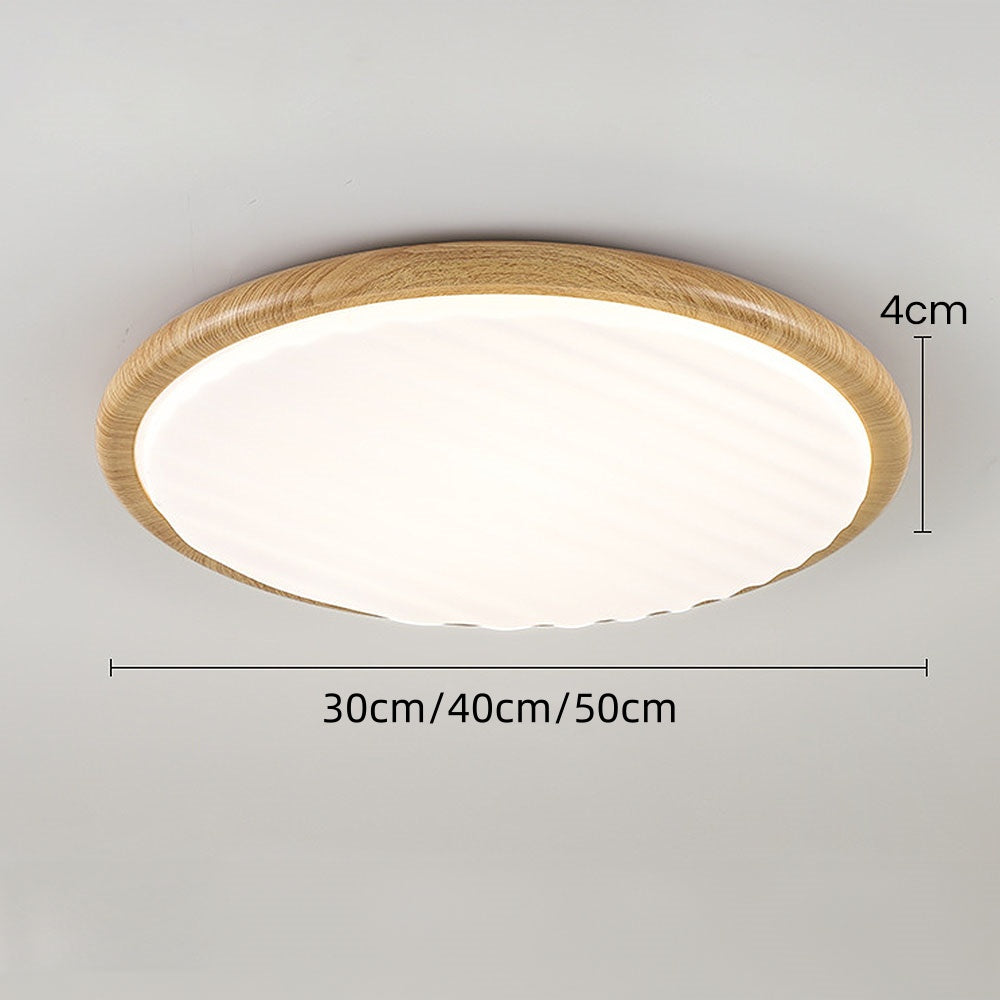 Round Wooden LED Bedroom Ceiling Light