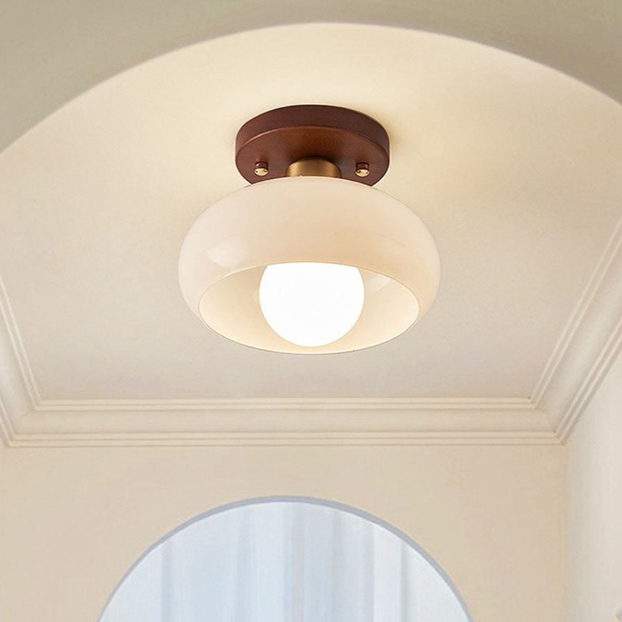 ChicRetro - Piccola lampada da soffitto bianca in stile vintage