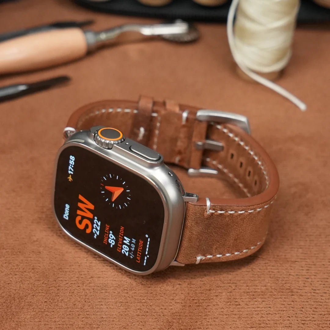 Luxuriöses Vintage-Lederarmband für die Apple Watch