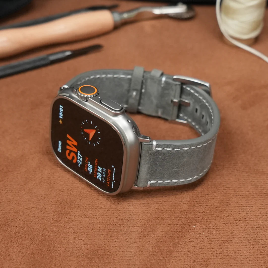 Luxuriöses Vintage-Lederarmband für die Apple Watch