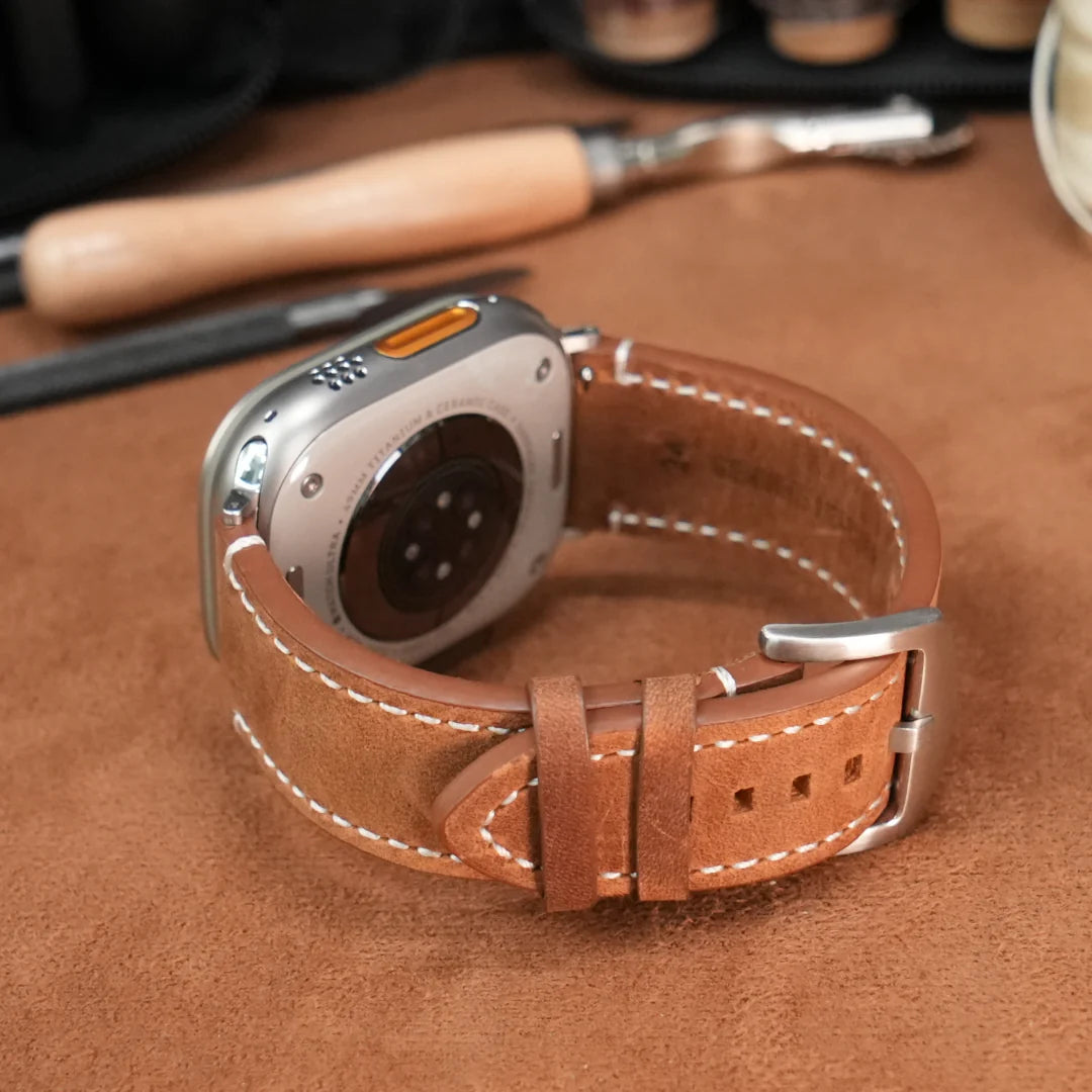 Luxuriöses Vintage-Lederarmband für die Apple Watch