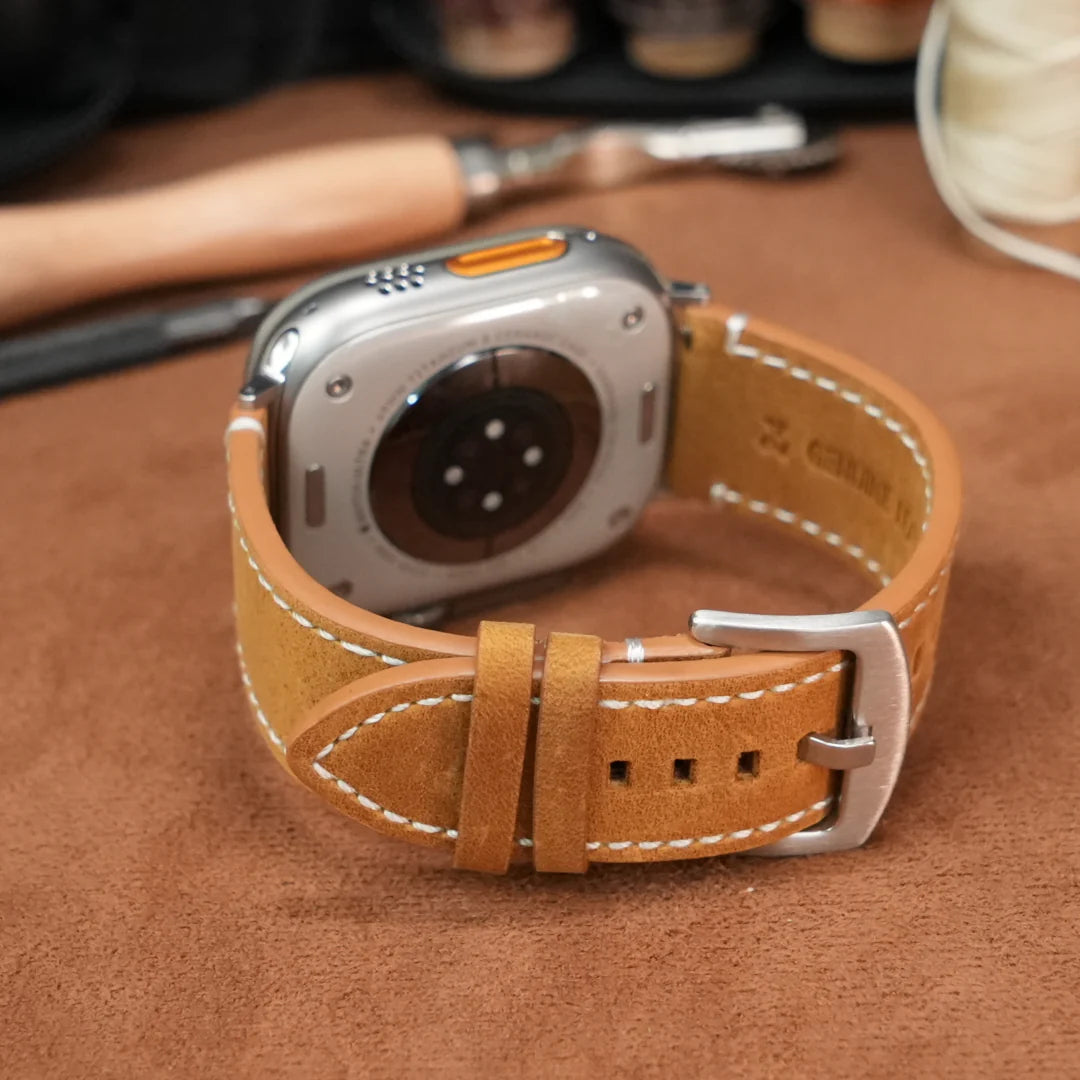 Luxuriöses Vintage-Lederarmband für die Apple Watch