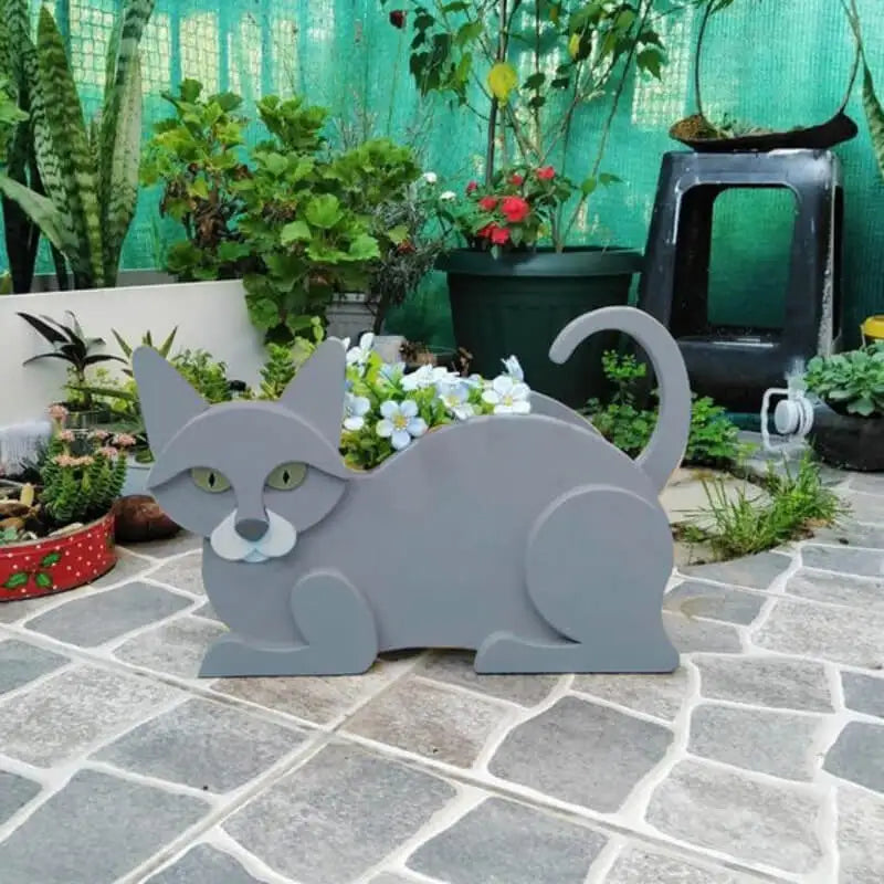 Fioriera a forma di gatto - KittyPot - Statua da giardino Gatto - Decorazione da giardino