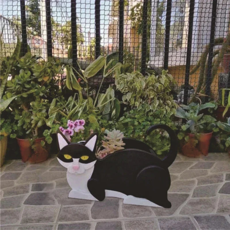 Fioriera a forma di gatto - KittyPot - Statua da giardino Gatto - Decorazione da giardino