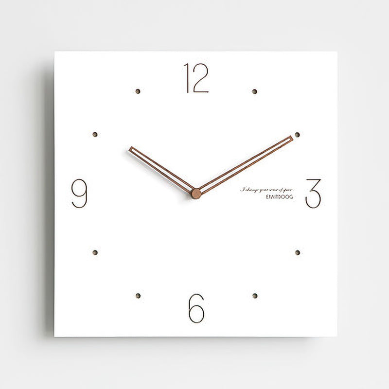 Serie de relojes de pared cuadrangulares blancos