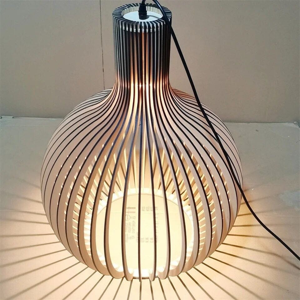 Nordic Wooden Cage Pendant Light Chandelier