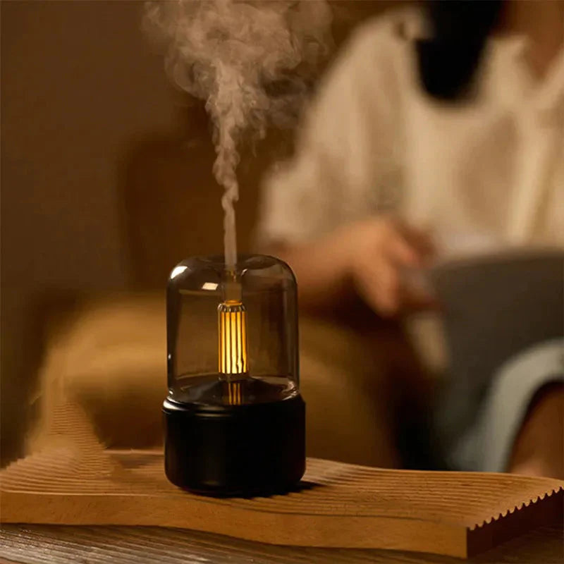 Elektrische aromatherapie diffuser-luchtbevochtiger - Zwart en wit