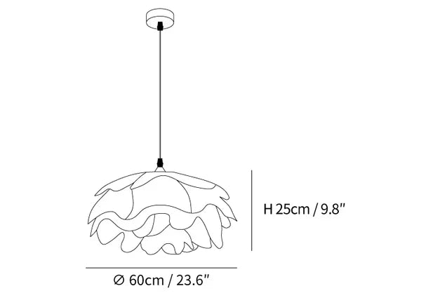 Lampe à suspension blanche en forme de fleur