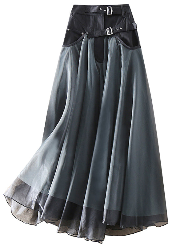 Gonne in tulle patchwork alla moda grigio francese primavera