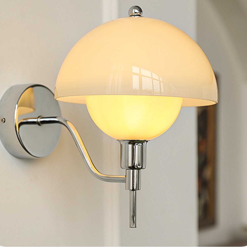 Crèmekleurige paddenstoel-wandlamp