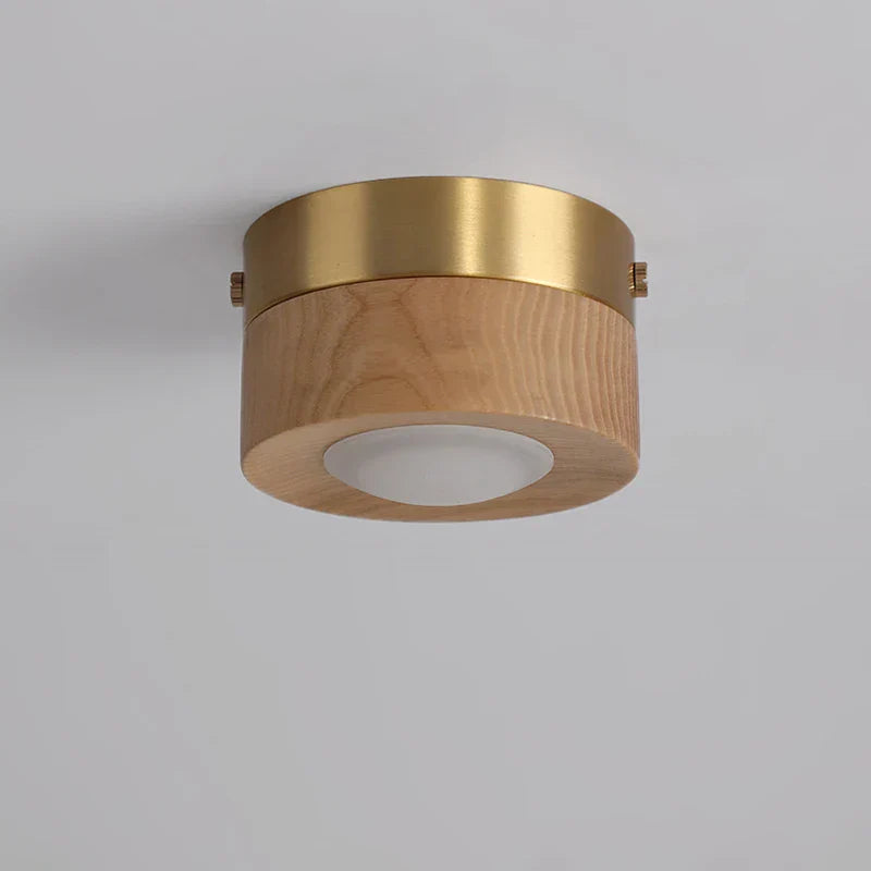 WoodenGlow - Lampada da soffitto in noce con faretto LED