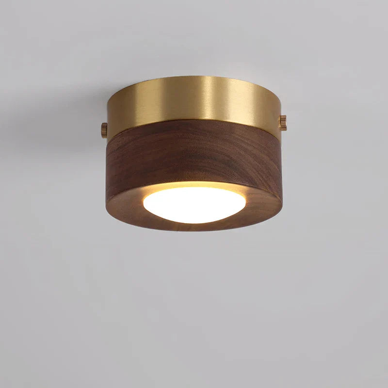 WoodenGlow - Lampada da soffitto in noce con faretto LED