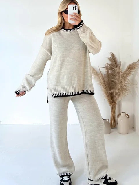 Knitted Set | Autumn Soft sweater + long pants