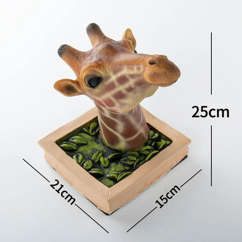 3D levensechte giraffenkop wandsculptuur – uniek, op de natuur geïnspireerd huisdecor