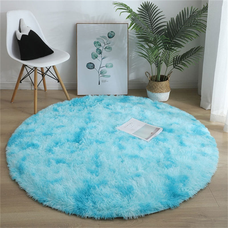 Tapis rond doux et moelleux