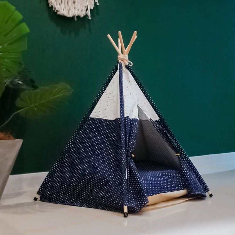 Teepee moderno bohemio para perros con cojín de cama suave