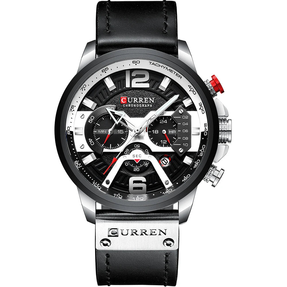 Axel ChronoSport by CURREN – Luxury Military Leather Watch for Men