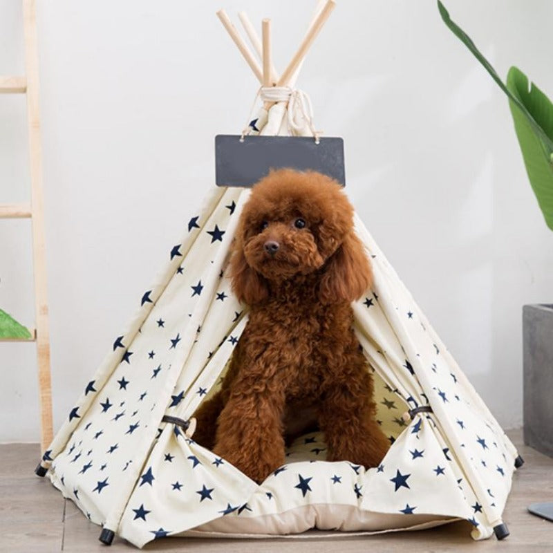 Teepee moderno bohemio para perros con cojín de cama suave