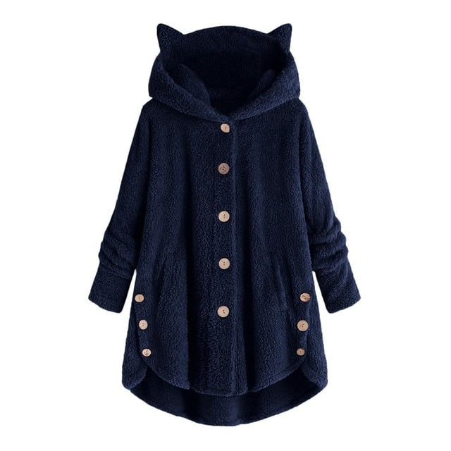 Mode Kattenoren Hoodie Jas