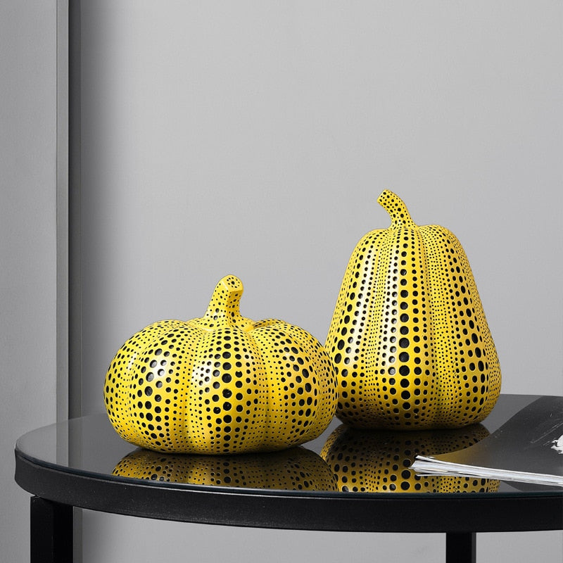 Sculptures de citrouilles de style Kusama Yayoi