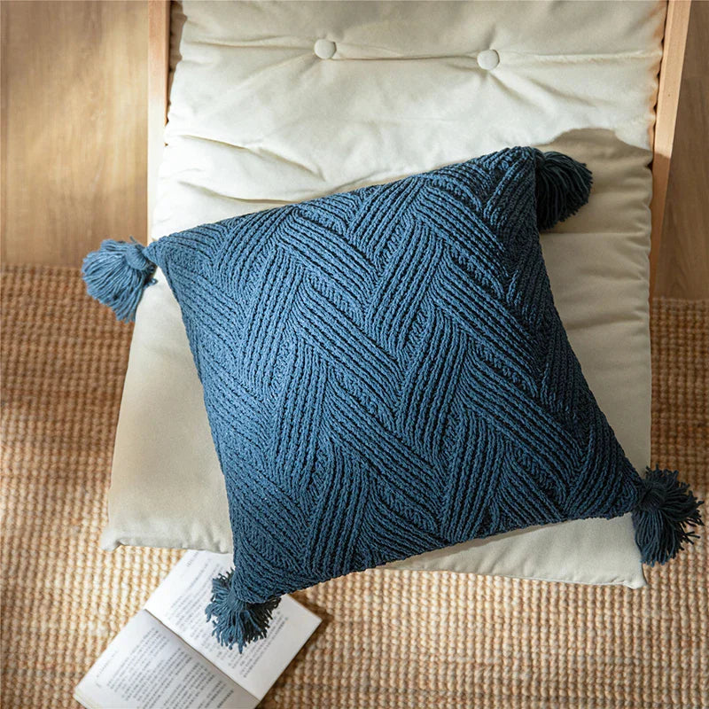 NordicTassel - Chenille Cushion Cover for Home Decor