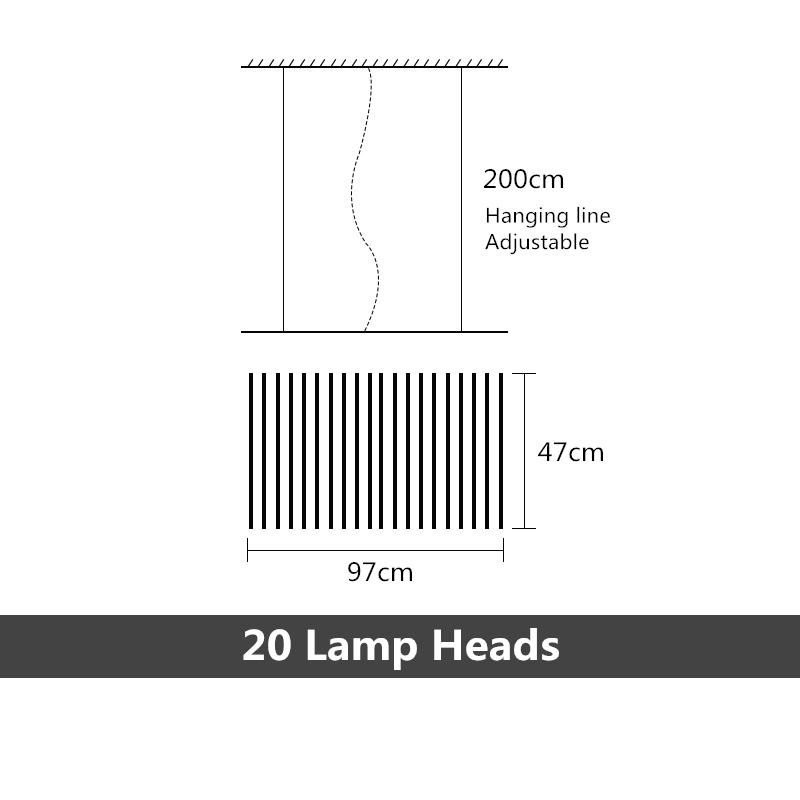 Modern Nordic Fishbone LED-ljuskrona